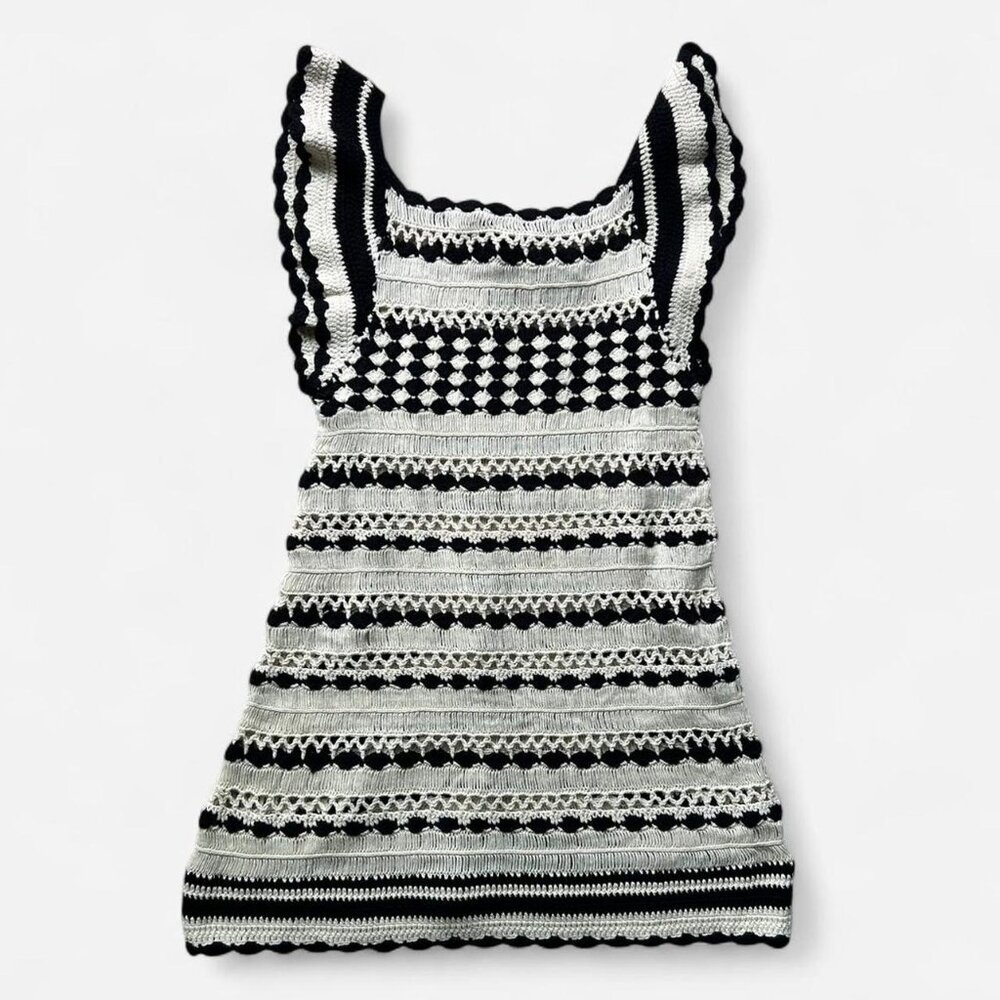 Forever 21 Crochet Mini Dress in Cream and Black